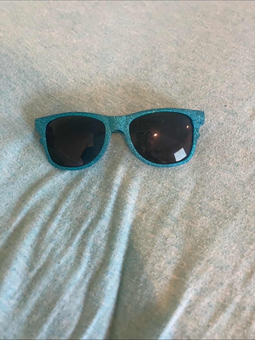 Teal Glitter Wayfarer Sunglasses